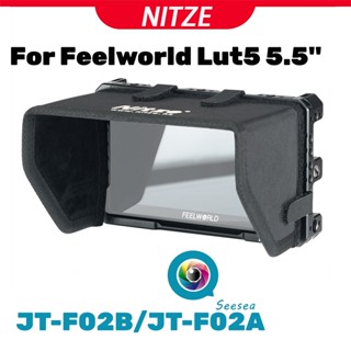 Nitze JT-F02B LUT5 กรง สําหรับจอมอนิเตอร์ Feelworld LUT5 5.5 นิ้ว รางนาโต้ในตัว พร้อมแคลมป์สายเคเบิล HDMI และ Sunhood