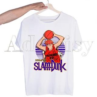 เสื้อยืดคอกลมเสื้อยืดแขนสั้นลําลอง พิมพ์ลายมังงะ Slam Dunk แฟชั่นสําหรับผู้ชาย และผู้หญิงS-4XL_09