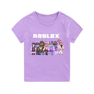 2022 New Roblox cartoon Kids Shirts Girls Fashion TShirt Tops Boys Casual Short Sleeves 3-15Y_02