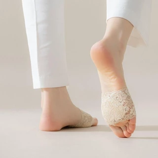 SEVENHOME3E ถุงเท้าแยกนิ้วเท้า Forefoot ถุงเท้าลูกไม้ครึ่งปาล์มถุงผู้หญิงผ้าฝ้าย Foot Care