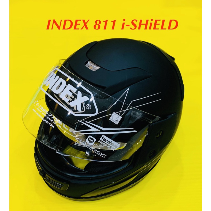หมวกกันน็อค index 811 ไอชิลค์ Size : L (แผ่น2ชั้น) สีดำด้าน : INDEX