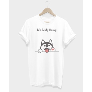 เสื้อยืดลายหมา ไซบีเรียน ฮัสกี้ Me &amp; My Husky T-Shirt_01