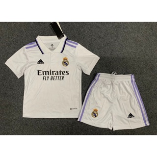 เสื้อกีฬาแขนสั้น ลายทีมฟุตบอล Real Madrid คุณภาพสูง สําหรับเด็ก 2223