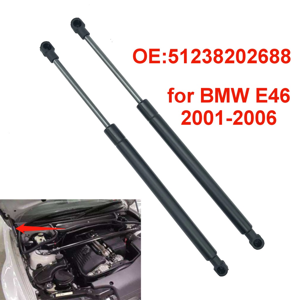 2Pcsโช้คอัพยกกระโปรงหน้าเครื่องยนต์ ชิ้น 51238202688 สําหรับ BMW 3 Series E46 M3 2001-2006