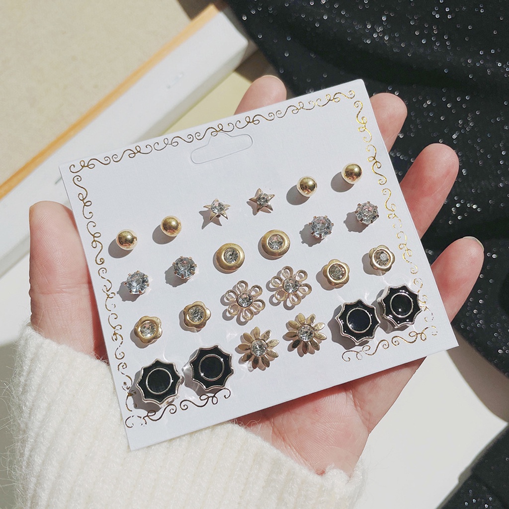 [LK] 12 คู่ ผู้หญิง ต่างหูสตั๊ด รูปร่างลูกบอล สไตล์เกาหลี เครื่องประดับเรขาคณิต ไข่มุกเทียม ห้อย ต่างหู เครื่องประดับ ของขวัญ