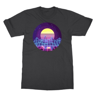 Cyberpunk Outrun Synthwave Sunset Fast Car Aesthetic Funny Oversized Cotton T-Shirt_12