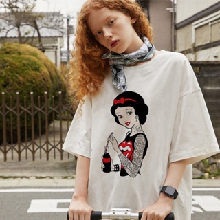 Ladies  Summer Korean version of Alice Snow White cartoon print casual fashion T-shirt （COD）_03