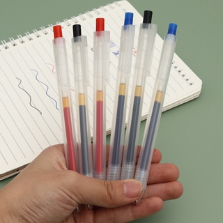 0.5 มม. กดปากกาเจล สีดํา / แดง / น้ําเงิน ที่เรียบง่าย พับเก็บได้ ปากกาลูกลื่น นักเรียนลายเซ็น เขียน ปากกา อุปกรณ์เครื่องเขียน สํานักงาน โรงเรียน