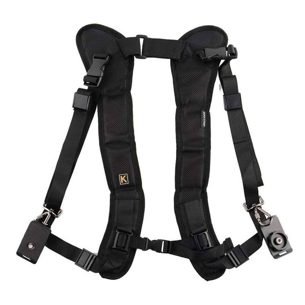 Lunanova สายคล้องกล้องคู่ อุปกรณ์ถ่ายภาพสีดํา กล้องดิจิตอลสําหรับกล้อง 2 ตัว SLR Dual Camera Belt