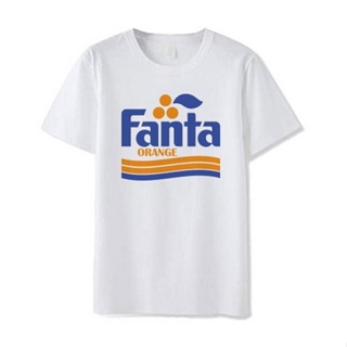 เสื้อยืดสีขาว เสื้อยืดผู้ชาย FANTA DRINK T SHIRT น้ำอัดลม เสื้อยืด วินเทจ แฟชั่น แฟนต้า รสส้ม