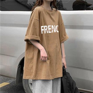 100% cotton half sleeve T-shirt women 2023 new loose Korean students simple casual short sleeve T-shirt foreign style