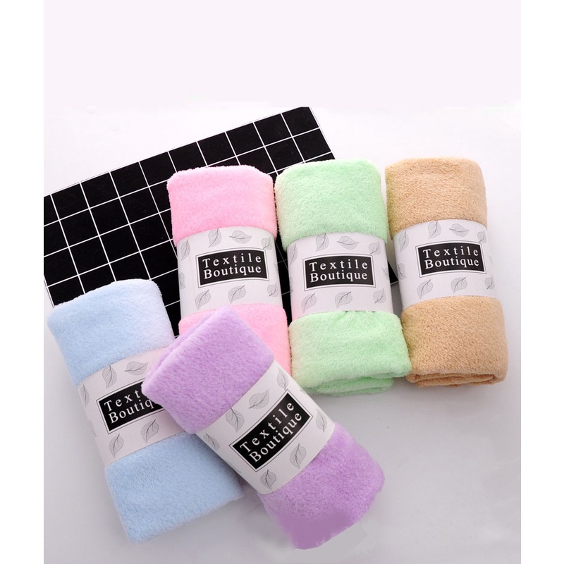 Anastasia ผ้าขนหนูผืนเล็ก สีพื้น ผ้านุ่ม คละสี