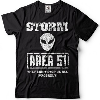 Xin1- {พร้อมส่ง เสื้อยืดแขนสั้น พิมพ์ลาย Storm Area 51 They Cant Stop Us All Ufo Event Alien Area 51 พลัสไซซ์ ของขว_02