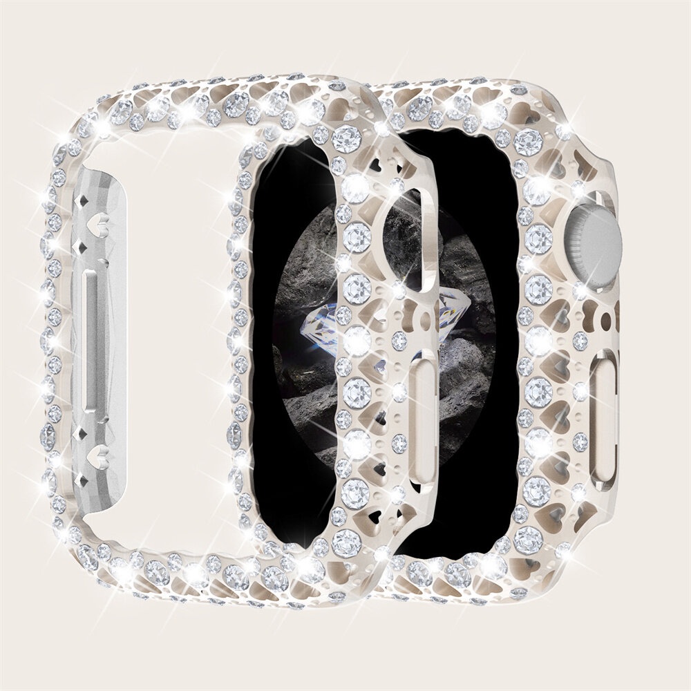 Bling Bling เคสนาฬิกาข้อมือ ประดับเพชร ลายหัวใจ สําหรับ Apple Watch Series 8 7 45 มม. 41 มม. i Watch
