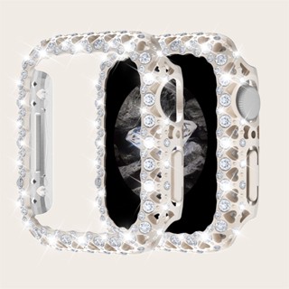 Bling Bling เคสนาฬิกาข้อมือ ประดับเพชร ลายหัวใจ สําหรับ Apple Watch Series 8 7 45 มม. 41 มม. i Watch Series 8 7