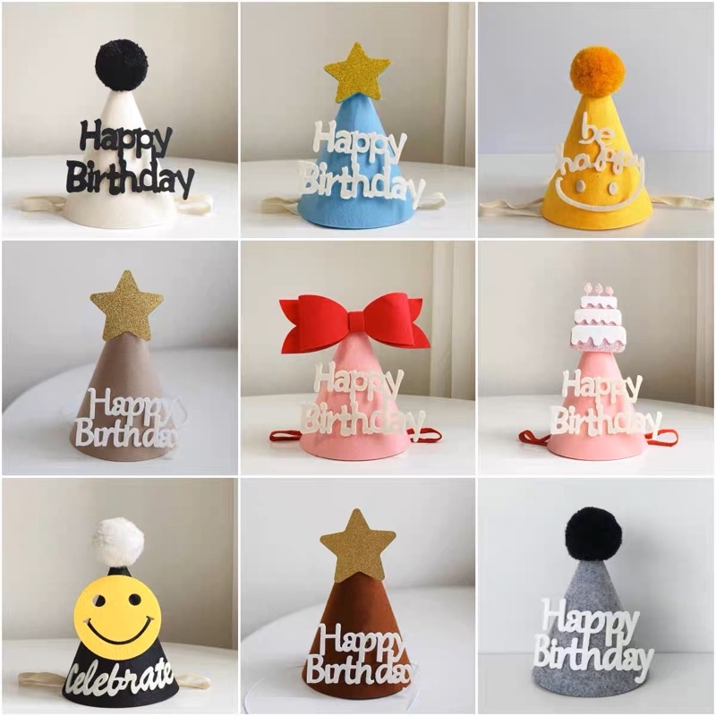 หมวกปาร์ตี้วันเกิด หมวกอันยอง hbd น่ารัก พร้อมส่งในไทย