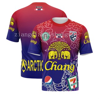 ใหม่ เสื้อยืดแขนสั้น พิมพ์ลายโลโก้ไทย Chang Jersey With Thailand 3D สําหรับผู้ชาย