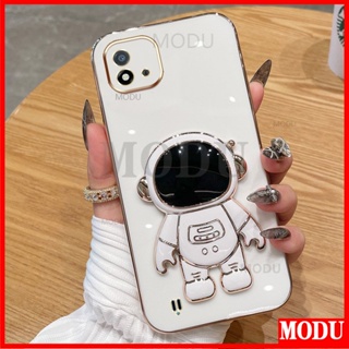 Modu เคสโทรศัพท์มือถือแบบนิ่ม ลายนักบินอวกาศ 3D พร้อมที่ตั้งวาง หรูหรา แฟชั่น สําหรับ OPPO Realme C20 C20A C11 2021