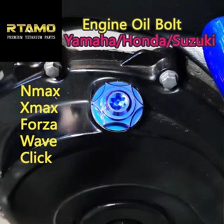 RTAMO ไทเทเนียม Gr5 อุดน้ำมันเครื่อง Nmax155 Xmax 300 Pcx 160 Forza 350 Wave 110 125 Click 150 160