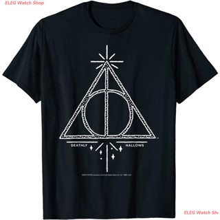 เสื้อยืดกีฬา Harry Potter Deathly Hallows Symbol Line Art T-Shirt Short sleeve T-shirts_12