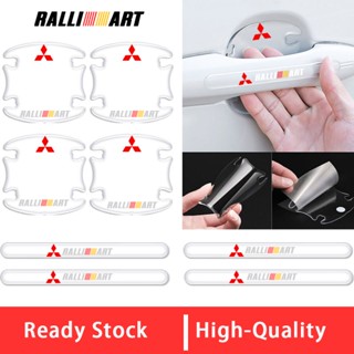 สติกเกอร์ติดมือจับประตูรถยนต์ ป้องกันรอยขีดข่วน สําหรับ Mitsubushi Ralliart Xpander Attrage Mirage Xpander Cross Triton