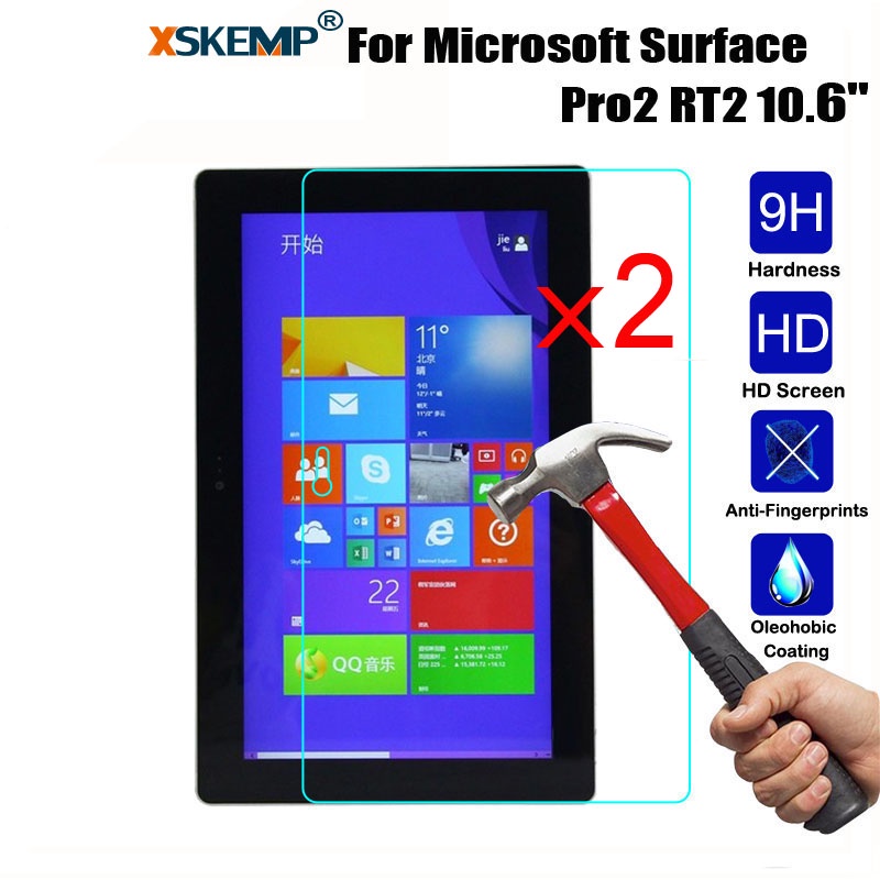 ฟิล์มกระจกนิรภัยกันรอยหน้าจอ HD 9H 9H แบบบางพิเศษ สําหรับ Microsoft Surface Pro 2 RT 2 10.6 2 ชิ้น