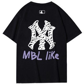 Mbl เสื้อยืด แขนสั้น ผู้หญิง ผ้าฝ้าย พิมพ์ลาย คอกลม เทรนด์ หลวม และอเนกประสงค์ ลําลอง ใส่สบาย แขนสั้นเสื้อยืด_1