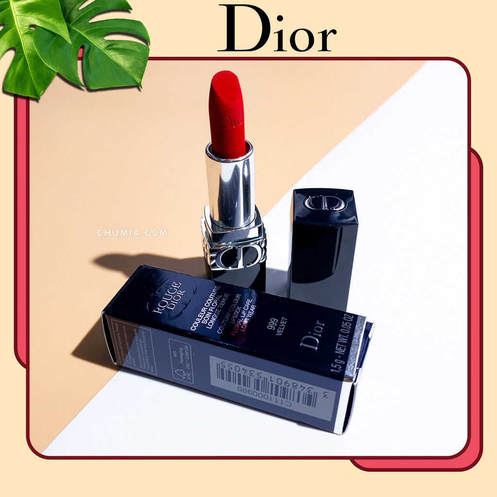 Dior ROUGE 999 Matte Lipstick ริมฝีปากติดทนนานไม ่ ลอยราคาถูกนักเรียนลิปสติกแท ้ chumia