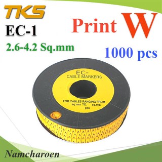 ..เคเบิ้ล มาร์คเกอร์ EC1 สีเหลือง สายไฟ 2.6-4.2 Sq.mm. 1000 ชิ้น (พิมพ์ W ) รุ่น EC1-W NC