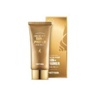 PRETTY SKIN Snail All-In-One  Sun Primer 70ml. กันแดดทาหน้าโกลด์สเนลจากเกาหลี