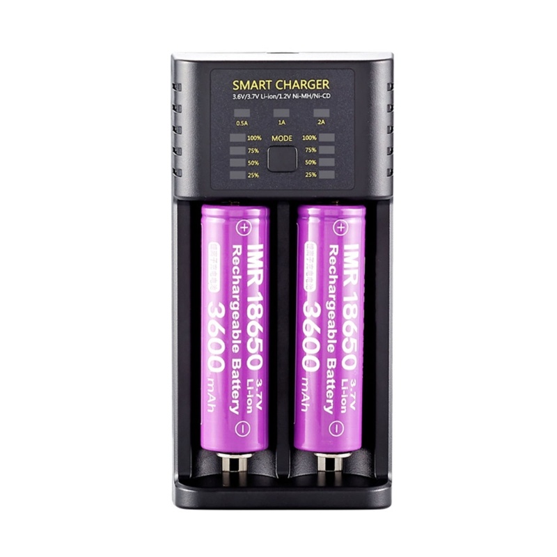 WU 3 6V 3 7V 2-slot 18650 Lithium-Battery Charger 2CH Charge Solution สําหรับ 21700 22650 25500 2665