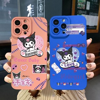 เคสโทรศัพท์มือถือ ขอบสี่เหลี่ยม แบบป้องกันเต็มเครื่อง ลาย Kuromi น่ารัก สําหรับ Samsung Galaxy S23 Ultra S23+ A24 A04E A04 4G A14 A34 A54 5G A11 A50 M12