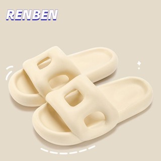 RENBEN รองเท้าแตะในห้องน้ำของผู้หญิง ใหม่น้ำรั่วในครัวเรือนในร่ม อาบน้ำป้องกันการลื่นไถล ระงับกลิ่นกาย คู่รองเท้าแตะ