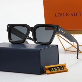 LV ใหม่ แว่นตากันแดดแฟชั่น ทรงสี่เหลี่ยมผืนผ้า กรอบเล็ก หรูหรา สไตล์ยุโรป อเมริกา เรโทร สําหรับผู้ชาย และผู้หญิง UV400 2023