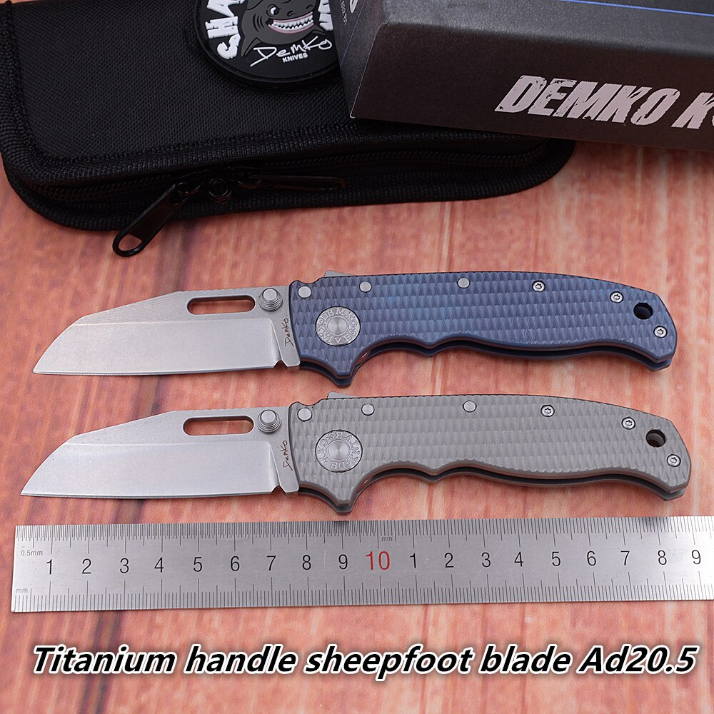hz4 JUFULE 2023 Ad20.5 Sheepfoot Shark แบริ่งเซรามิคไทเทเนียมจับ D2ใบมีดพับยุทธวิธี Camping Hunt EDC