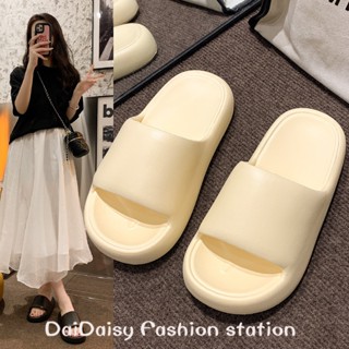 Daidaisy √♥ รองเท้าแตะ พื้นนิ่ม พื้นหนา สีพื้น แบบเรียบง่าย แฟชั่นฤดูร้อน สําหรับใส่ในบ้าน นอกบ้าน