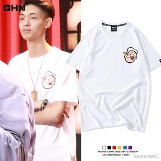   Hot Sale‼ ️Old Qin เสื้อผ้าเดียวกัน Qin Xiaoxian Popeye เสื้อยืดแขนสั้นผู้ชายและผู้หญิงการ์ตูนรอบคู่สวมครึ่งแขนฤด_03