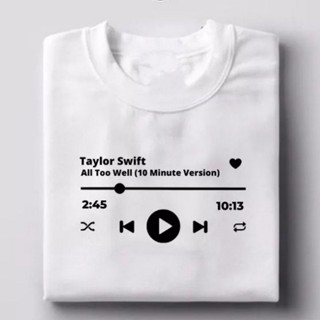 เสื้อผ้าผชWf เสื้อยืดแขนสั้น คอกลม พิมพ์ลาย Taylor Swift Music Player แฟชั่นสําหรับผู้หญิง และผู้ชายS-5XL