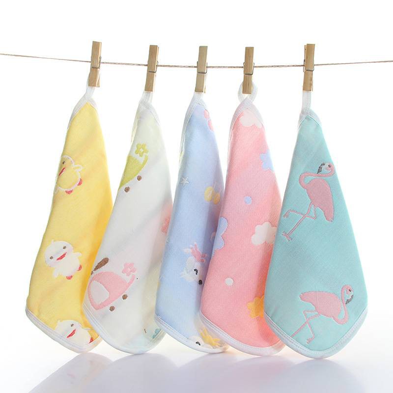 C0023-C003 ผ้าเช็ดหน้า เด็กอนุบาลใช้ได้ ผ้าสาลูทอ6ชั้น สำหรับเด็ก ขนาด 25x25cm.