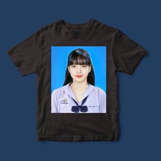 เสื้อยืดผ้าฝ้าย เสื้อ LALISA BLACK PING LISA otton 100%  ลิซ่าเเบล็คพิ้งค์