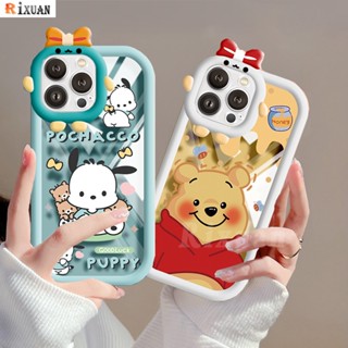 Rixuan เคสโทรศัพท์มือถือแบบใส กันกระแทก ลายมอนสเตอร์ หมีพูห์น่ารัก สําหรับ OPPO A77s A57 A17 A17K A15 A95 A96 A12 A54 A16 A55 A16K A5s A3s A76 A74 A16E A7 A53 A52 A31 F9 Reno5F