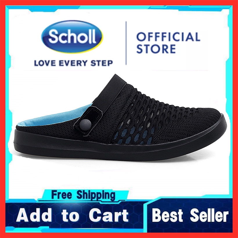 Scholl                             รองเท้ากีฬา Scholl ส้นแบน แบบสวม ขนาดใหญ่ สไตล์เกาหลี สําหรับผู้ชาย ไซซ์ EU 45 46 47 48