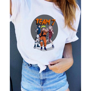 🔥 เสื้อยืดคอกลม แขนสั้น พิมพ์ลายการ์ตูนอนิเมะนารูโตะ Team 7 สไตล์ญี่ปุ่น สําหรับผู้หญิง 🔥