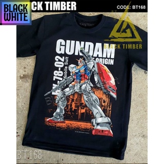 เสื้อยืดใหม่ BT 168 Gundam RX-78-02 เสื้อยืด สีดำ BT Black Timber T-Shirt ผ้าคอตตอน สกรีนลายแน่น S M L XL XXL