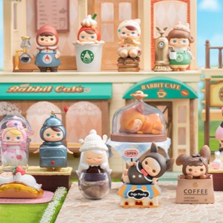 ✿POPMART PUCKY Rabbit Cafe แรบบิทคาเฟ่ กล่องตาบอด  สไตล์ที่เลือกได้ น่ารักตุ๊กตา ของเล่น