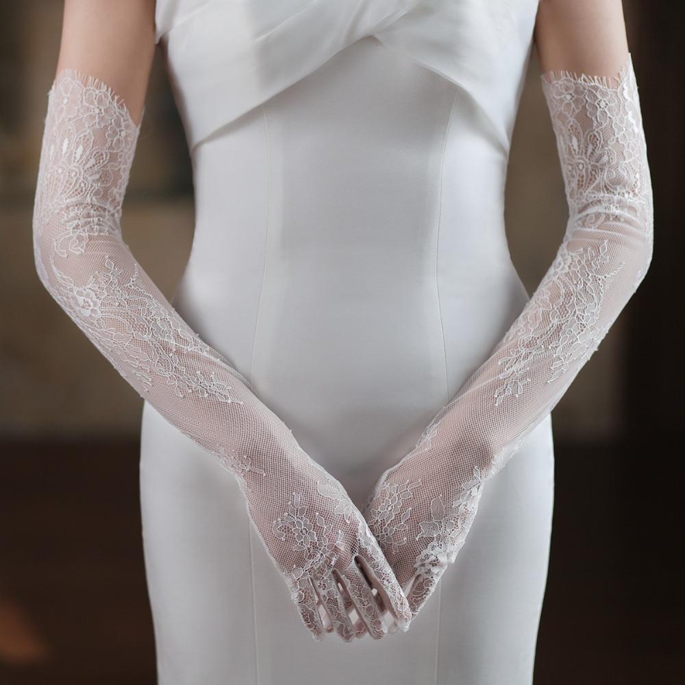 Ahour ถุงมือตาข่าย แบบสั้น สําหรับเจ้าสาว ใส่ออกงานเลี้ยง งานแต่งงาน ราคา ถูกที่สุด ดีลบีเคเค แกลเลอรีภาพที่ 4