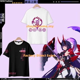 2022 New Anime Honkai Impact 3 Raiden Mei T Shirt Japanese Anime Mens Loose Womens Casual 3D Printing Short Sleev_02