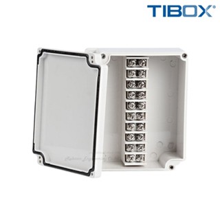 TIBOX TJ-10P-M กล่องพลาสติก พร้อมเทอร์มินอลบล็อก (Plastic Terminal Block Box IP66) 10Pole 10A Size : 1110x91x43 mm.