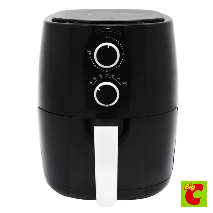 ออกซิเจน สีดำOxygen หม้อทอดไร้น้ำมัน รุ่น1350 วัตต์KW824 3ล. Oil-FreeFryer 1350W. ModelKW824 3 L.