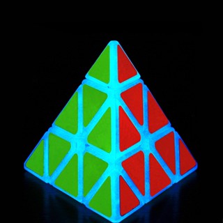 Zcube 3x3 สติกเกอร์เรืองแสงสีฟ้า Pyraminx Magic Cube ความเร็วเรียบลูกบาศก์ปริศนาของเล่นของขวัญสําหรับเด็ก